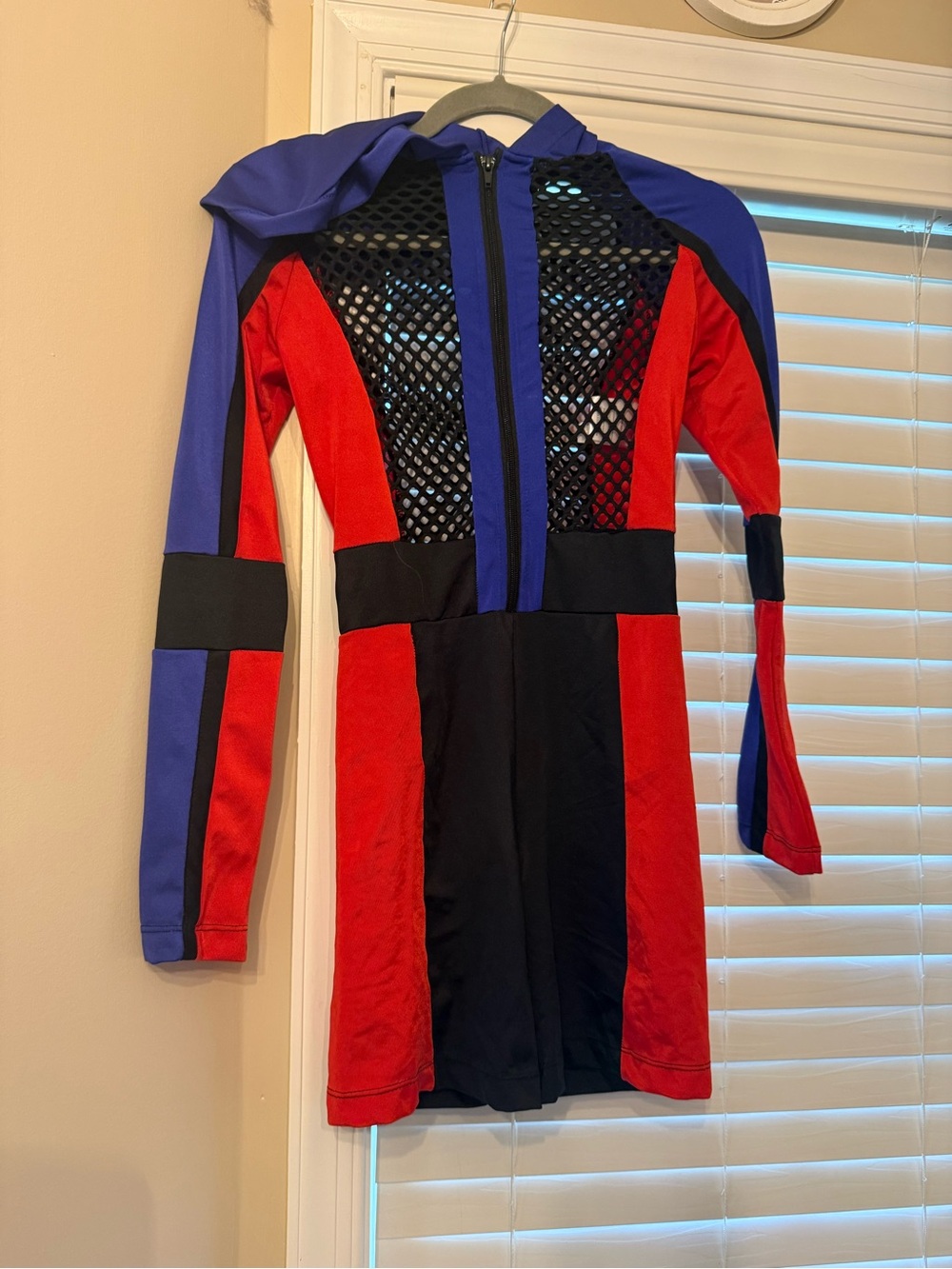 Revolution Colorblock Red, Black & Blue Hooded Zip-Up Jumper costume